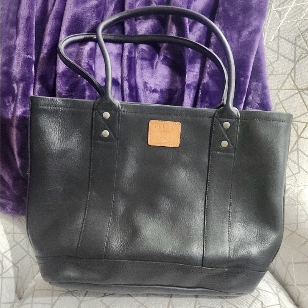NWOT $350 Will Leather Goods Black Leather Tote - the most perfect tote ever!